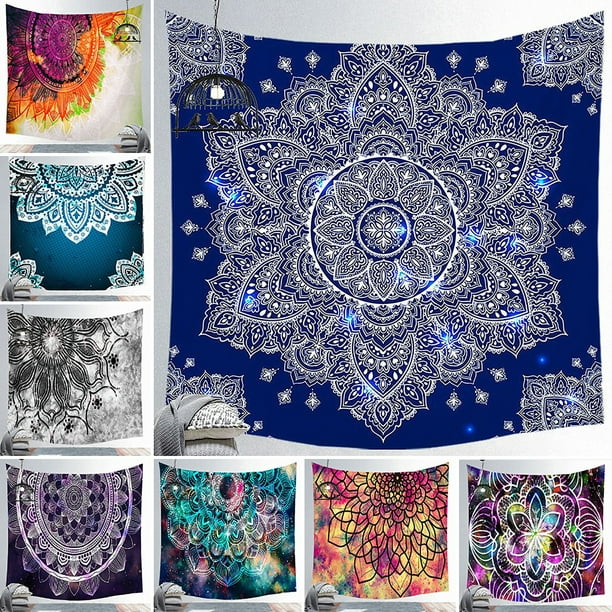 130x150 cm 51.2x59.1 inches Mandala Tapestry Wall Hanging Tapestry for Bedroom Living Room Dormitory Wall Decor 